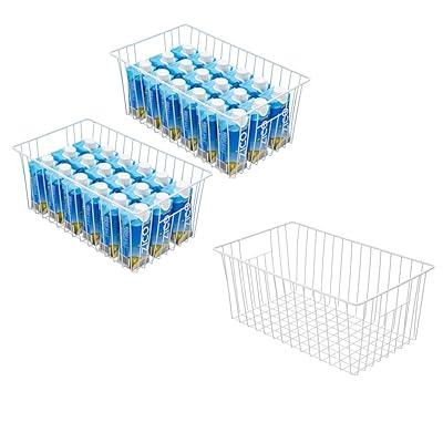  BINO, Plastic Storage Bins, X-Small - 5 Pack, THE LUCID  COLLECTION, Multi-Use Built-In Handles BPA-Free Clear Storage Containers, Fridge Organizer