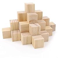 Algopix Similar Product 5 - 50Pcs Wooden Cubes 1inch Natural Wooden