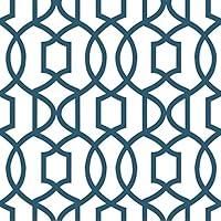 Algopix Similar Product 9 - NuWallpaper NU1648 Navy Grand Trellis