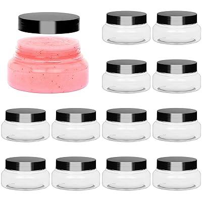 6 Pack 4 oz Plastic Pot Jars Round Clear Leak Proof Plastic Cosmetic Container  Jars with White Lids for Travel Storage Make Up, Eye Shadow, Nails, Powder,  Paint, Jewelry(4 oz)