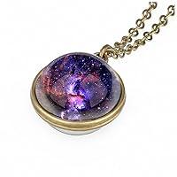 Algopix Similar Product 17 - Galaxy Pendant Necklaces Nebula Double