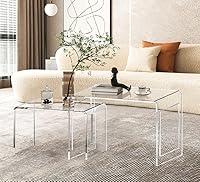 Algopix Similar Product 12 - ONELUX Acrylic Coffee Table Set of