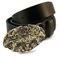 Algopix Similar Product 11 - Leather belt with brass buckle