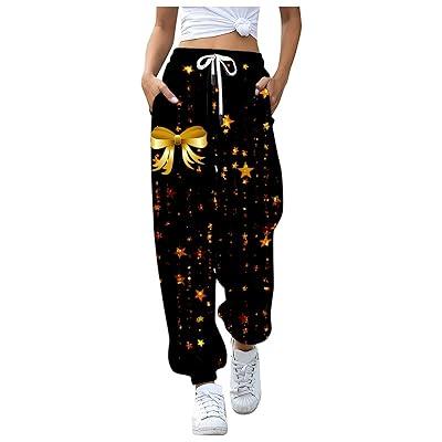 Women's Sweatpants Baggy Plus Size High Waisted Loose Causal Solid Cinch  Bottom Jogger Sweats Pants Pocketed
