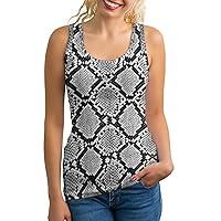 Algopix Similar Product 8 - Snake Skin Silver Pattern Womans Tank