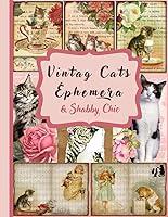 Algopix Similar Product 16 - Vintage Cats Ephemera  Shabby Chic