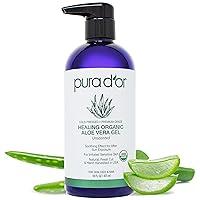 Algopix Similar Product 15 - PURA DOR 16 Oz ORGANIC Aloe Vera Gel 