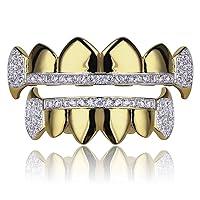 Algopix Similar Product 5 - TOPGRILLZ Gold Hip Hop Teeth Grillz