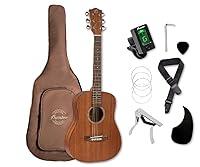 Algopix Similar Product 7 - Bamboo Acoustic Guitar Mini Travel