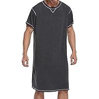Algopix Similar Product 7 - Mens Sleepshirt Nightgown Solid Color