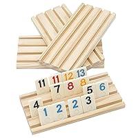 Algopix Similar Product 2 - DOLLERGO Rummy Game with 4 Wooden