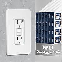 Algopix Similar Product 12 - Amico 24 Pack GFCI Outlet 15 Amp with