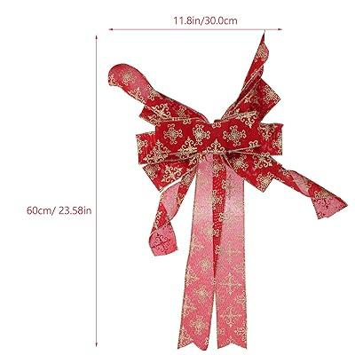 Red Christmas Ribbon Bows Hanging Decorations Large Bowknot Gift Christmas  Tree Ornaments Xmas Party Decor New