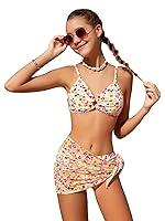 Algopix Similar Product 2 - OYOANGLE Girls 3 Piece Bikini Sets