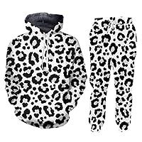 Algopix Similar Product 10 - Snow Leopard 2Piece Suit Men Tracksuit