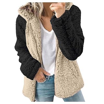 Womens Faux Fur Jacket Fleece Fuzzy Sherpa Jackets Shaggy Warm Winter Coats  Outerwear Casual Fashion Fall Clothes 2023