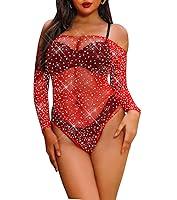 Algopix Similar Product 7 - LUCKELF Womens Black Fishnet Bodysuit