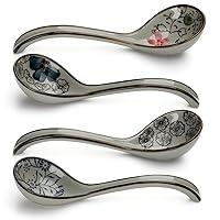 Algopix Similar Product 7 - Ceramic Soup Spoons Set of 4 Porcelain