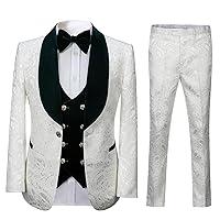 Algopix Similar Product 14 - pbyoulna Mens Paisley Jacquard Tuxedo