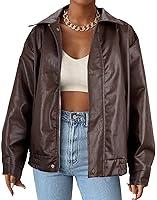 Algopix Similar Product 6 - Womens Faux Leather Jacket Bomber