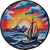 Algopix Similar Product 13 - Sailing Ship Round Latch Hook Rug Kits