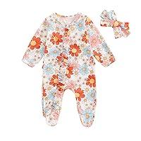 Algopix Similar Product 3 - Newborn Footie Romper With Headband