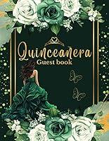 Algopix Similar Product 12 - Quinceanera Guestbook Emerald Green