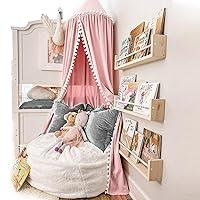 Algopix Similar Product 15 - LOAOL Kids Bed Canopy with Pom Pom