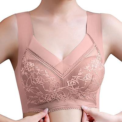 Women Full Cup Thin Underwear Plus Size Wireless Sports Bra Lace Bra Breast  Cover Cup Women Bra Set and Underwear, Black, Large : : Clothing,  Shoes & Accessories