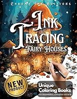 Algopix Similar Product 1 - Ink Tracing Fairy Houses Coloring Book