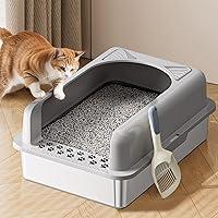 Algopix Similar Product 2 - Stainless Steel Litter Box with Lid