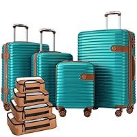 Algopix Similar Product 1 - 4Piece Luggage Set ABS Suitcase