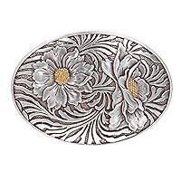 Algopix Similar Product 12 - Oval Sunflower Engraving Belt Buckle