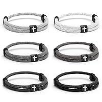 Algopix Similar Product 11 - Landical 6 Pcs Braided Cross Bracelet