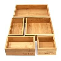 Algopix Similar Product 13 - Bamboo Drawer Organiser  Set of 5  5