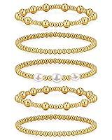 Algopix Similar Product 9 - doubgood Gold Beaded Bracelets for