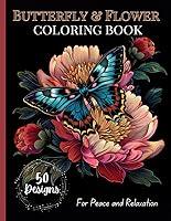 Algopix Similar Product 3 - Butterfly  Flowers Coloring Book for