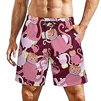 Algopix Similar Product 10 - Jeireumteor Mens Funny Cats Swim Trunks