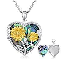 Algopix Similar Product 2 - Dorunmo Sunflower Heart Locket Necklace