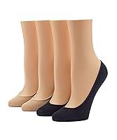Algopix Similar Product 1 - HUE womens Hidden Cotton Socks 4 Pair