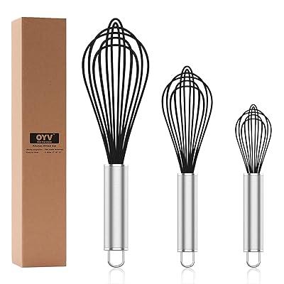 3 Pack Stainless Steel Whisks Wire Whisk Set Kitchen Wisks for