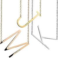 Algopix Similar Product 9 - Sideways Initial Necklace Women Letter
