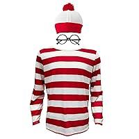 Algopix Similar Product 20 - MEDEJU Waldo Red and White Striped