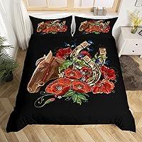 Algopix Similar Product 7 - Horse Print Duvet Cover Set Full Size