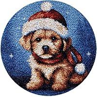 Algopix Similar Product 18 - Christmas Dog Round Latch Hook Rug Kits