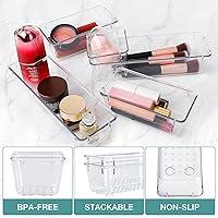 Ruboxa Clear Drawer Organizer, [25 PCS] Plastic Organizers for Home  Organization and Storage, Including 4 Sizes Small Bins, Non-Slip Pads, for