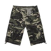 Algopix Similar Product 18 - Mens Multi Pockets Camo Cargo Shorts