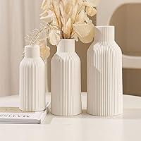 Algopix Similar Product 17 - Vase White Ceramic Vase Set of 3 