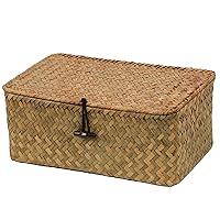 Algopix Similar Product 19 - Wicker Basket with Lid Natural