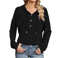 Algopix Similar Product 3 - Womens Fall Knit Hoodies Half Button